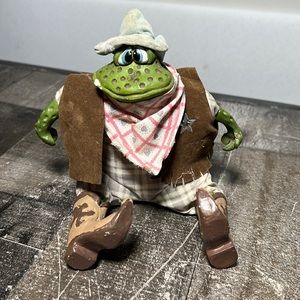 Vintage Stuffed Resin Frog Sheriff